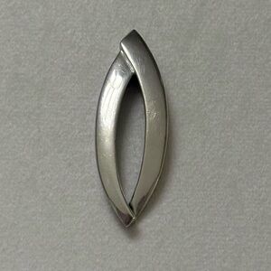 Elle 925 Sterling Silver Marquise Shape Cutout Statement Necklace Pendant